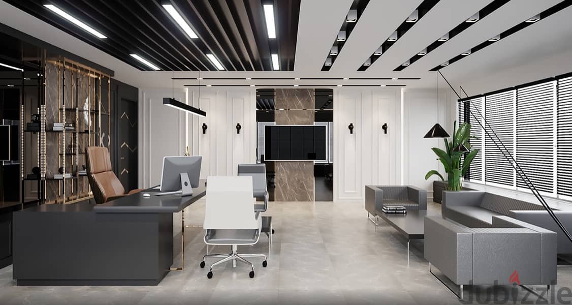 An office of 41 meters with a 10% down payment and a minimum monthly installment in the largest project in the financial district in front of CIB Bank 6