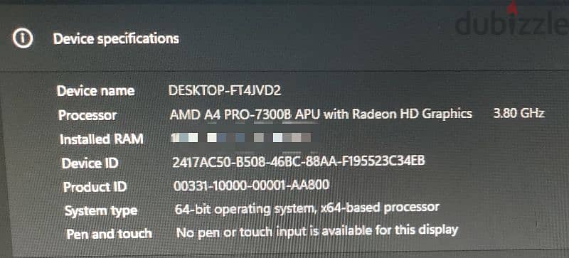 HP EliteDesk Desktop, AMD A4-7300B, AMD Radeon HD 8470D, RAM 4GB 1