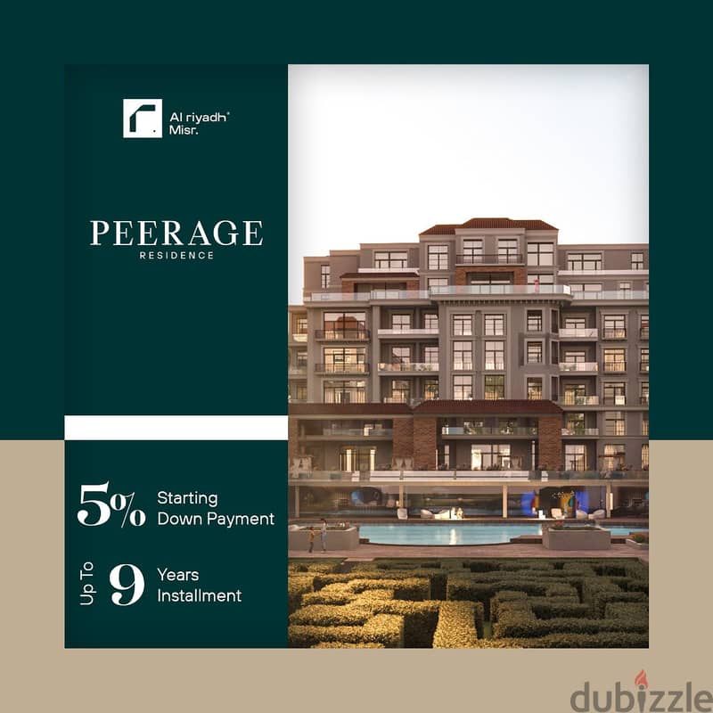 Ground floor apartment with garden for sale in the heart of New Cairo, PEERAGE Compound, near Cairo Airport 1