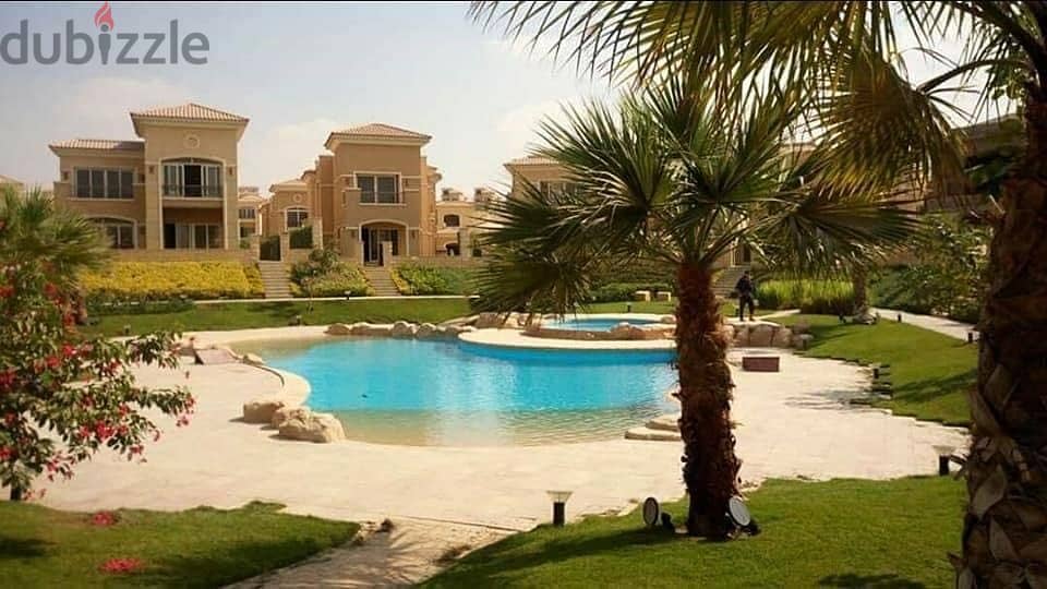 A distinctive villa for sale in installments with the largest landscape and gardens in the Fifth Settlement Telal Compound 3