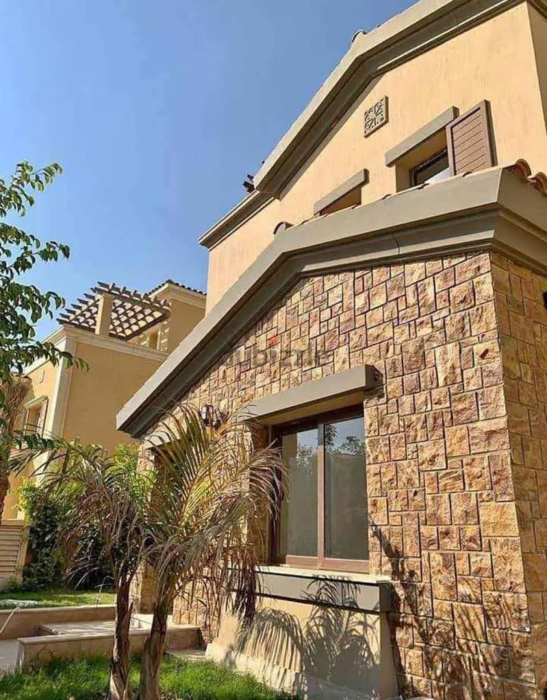 A distinctive villa for sale in installments with the largest landscape and gardens in the Fifth Settlement Telal Compound 4
