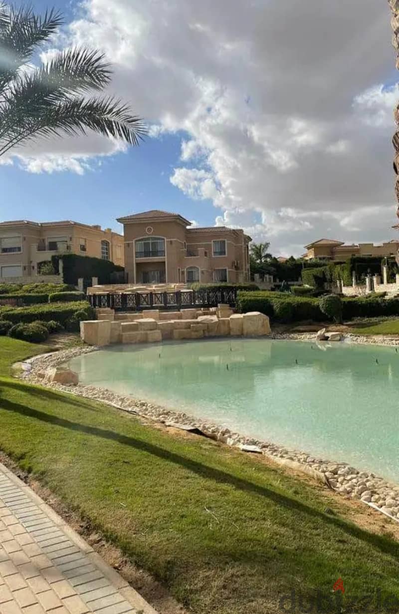 A distinctive villa for sale in installments with the largest landscape and gardens in the Fifth Settlement Telal Compound 6