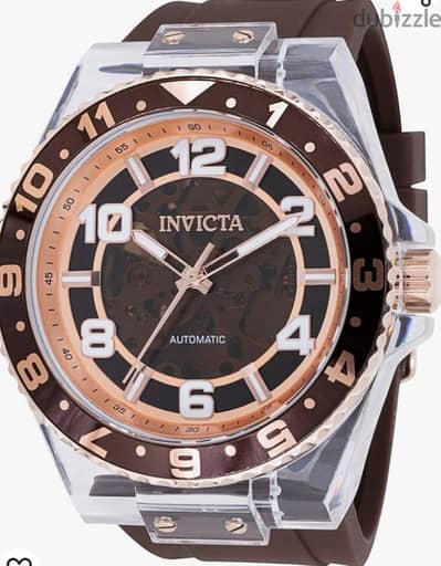 invicta 48 mm rubber brown