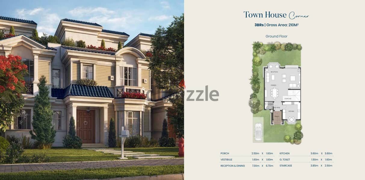 For Sale Villa Town House Prime Locatio in Aliva Al Mostkbal City by Mountain View 210 SQM with Garden and Roof 8