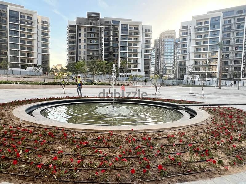 3-bedroom apartment, finished, with air conditioners and kitchen cabinets, for sale in the first towers in the Fifth Settlement, minutes from the AUC 10