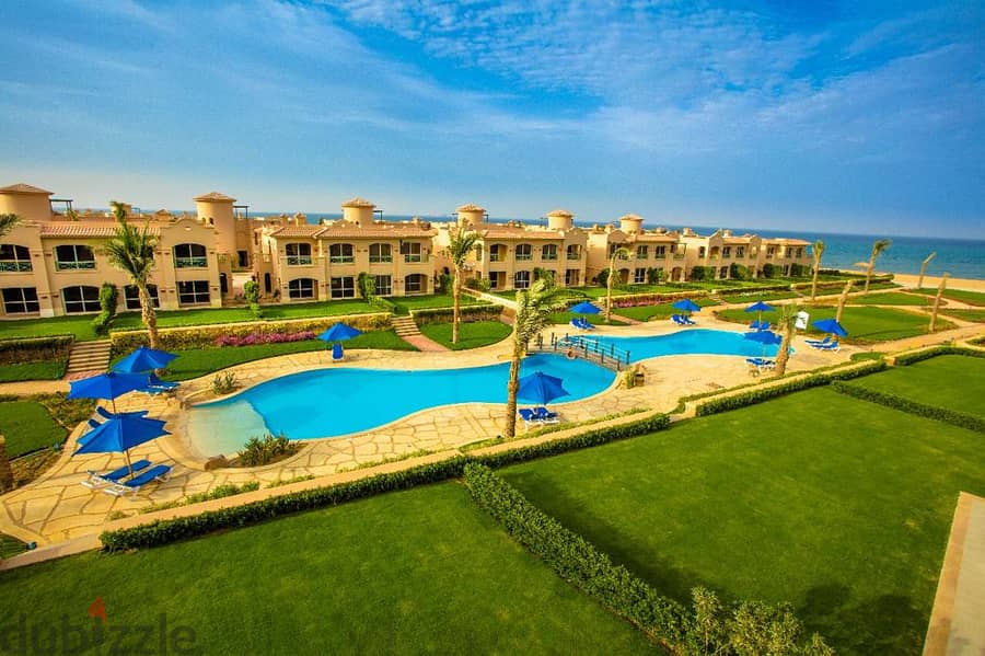 A chalet with very high-end finishes for sale directly on the sea in the most prestigious villages of Ain Sokhna in La Vista Gardens 5