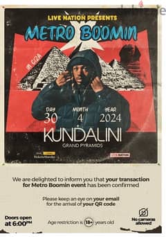 metro boomin GA and metro’s circle ticket for sale