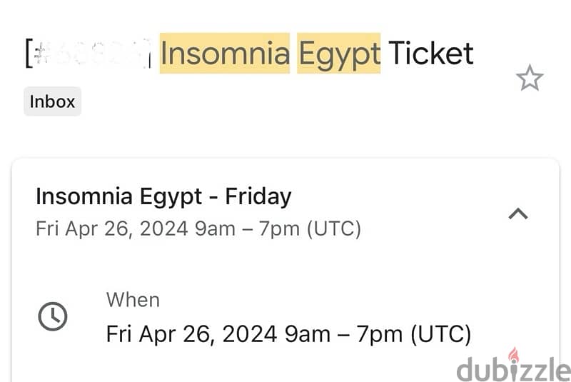 ticket insomia egypt 0