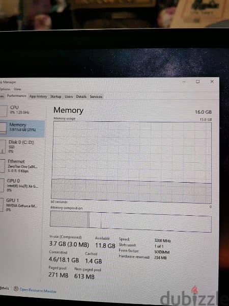HP i7 11657G /Nvidia mx450/ ram 16 DDR4 3200 12