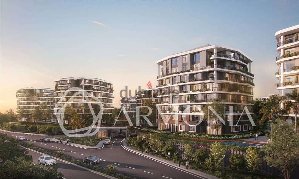 230 sqm apartment with garden for immediate delivery in R7 Zone, Armonia Compound, New Administrative Capital, on the Middle Ring Road 1