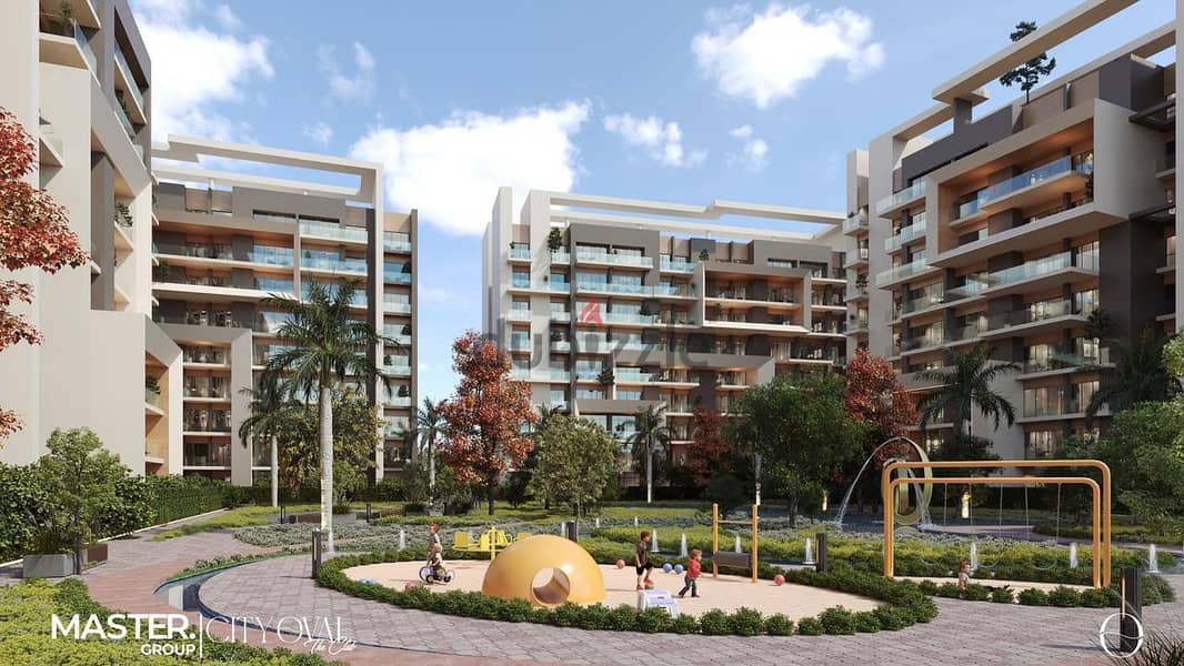 Book your 209m² apartment for immediate delivery with a down payment of EGP 647,000 in the heart of R8 area in City Oval Compound on the Green River 8