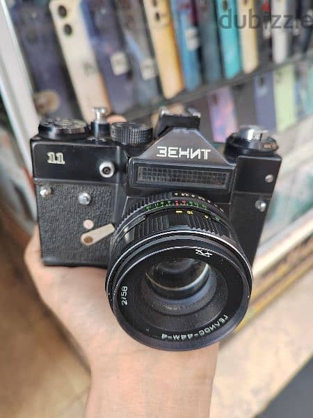 كاميرا كسر زيرو ب الإغلاق الجلد الأصلي روسي الصنع.  Zenit 11 slr. 3