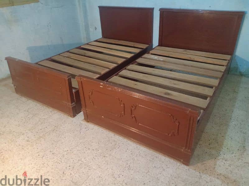 ٢سرير مستعمل حاله ممتازة/عرض١٢٠خشب زان(السرير الواحد سعره ٢٣٠٠ نهائى) 3