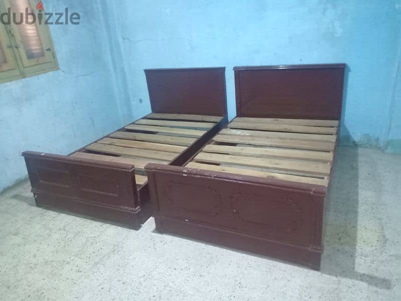 ٢سرير مستعمل حاله ممتازة/عرض١٢٠خشب زان(السرير الواحد سعره ٢٣٠٠ ) 5