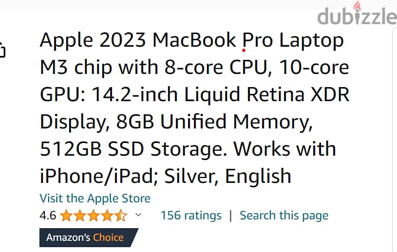 Apple Mackbook Pro 2023 Sealed متبرشم 14 انش 0