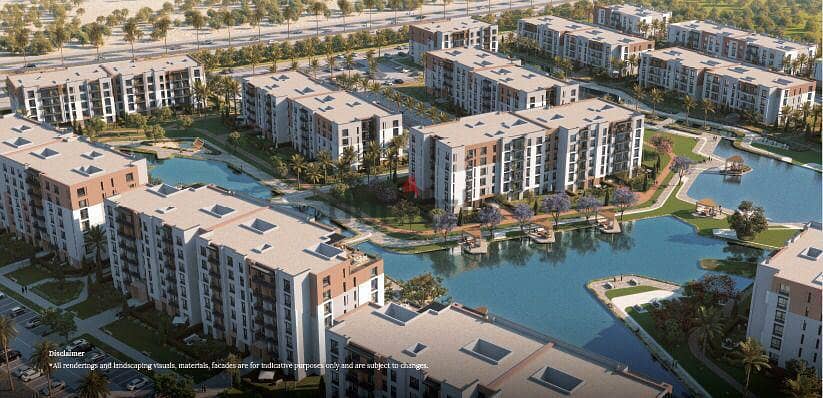 شقة للبيع بتسهيلات بفيو ع lagoon في كمبوند هاب تاونHaptown-future city 1