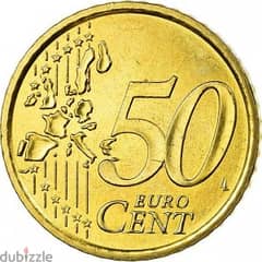 50 Euro Cent ( ٥٠ يورو سنت إيطالي) قديمة سنة 2002 0