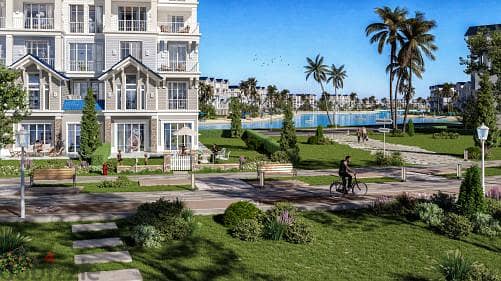 Apartment 230 meters for sale, Corner View Lagoon, in Aliva Mountain View Compound, Mostaqbal City, next to Madinaty, in installments 23