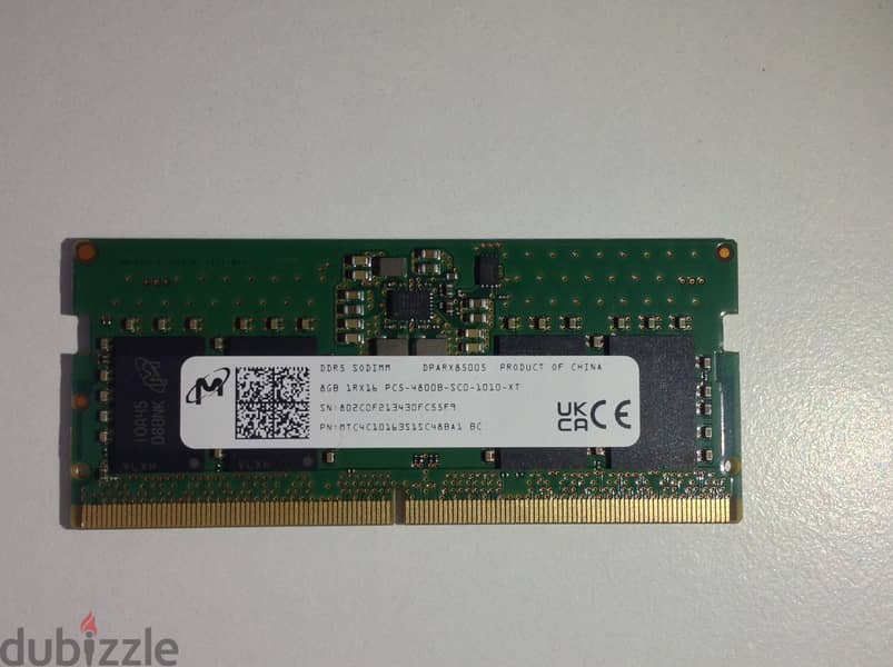 Laptop RAM DDR5 4800 8GB 2X 2