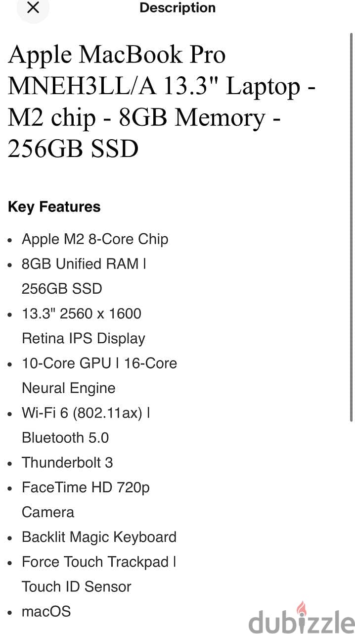Macbook pro 2022 m2 13.3 inch  لاب توب ماك بوك برو مستعمل حالة ممتازة 7