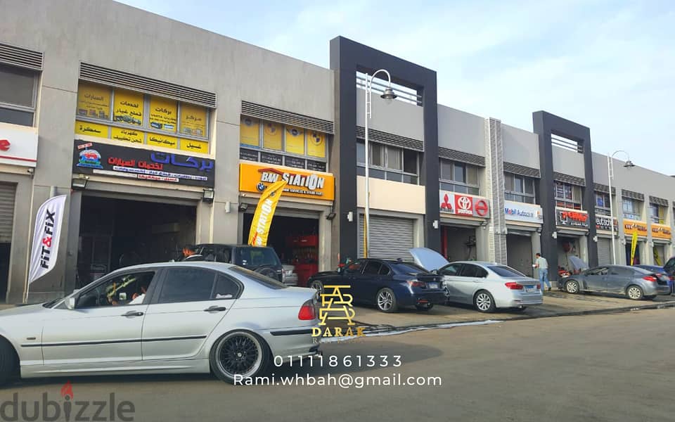 Shop for rent, car showroom for rent, car service center for rent, licensed car services shop, Craftsman Zone, Craft Zone, Madinaty 3
