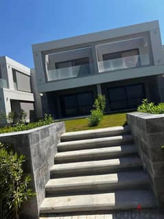 Villa for sale in the North Coast, La Vista Ras El Hekma village, twin house, 220 meters, sea view + super lux, ready for inspection, in installments