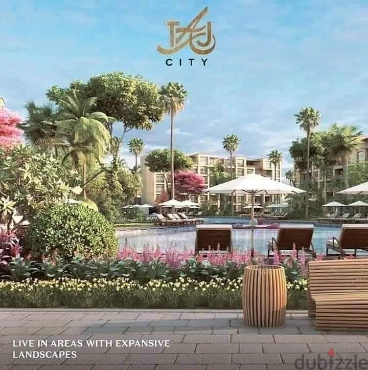 Apartment on the pool view, 133 m, 3 rooms, for sale in Taj City Compound, the best location in the settlement, with a down payment starting from 5% 7