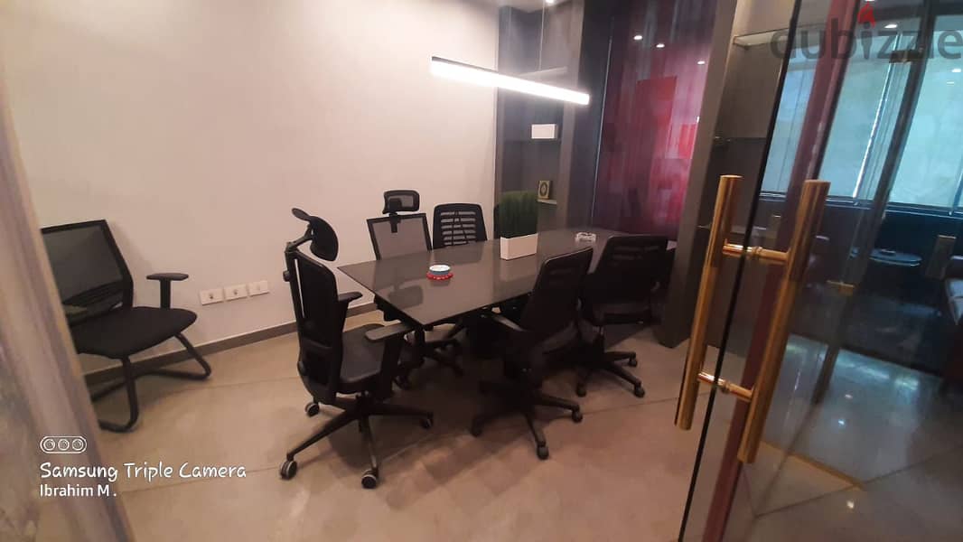 administrative office ( Fully furnished )for rent - Ultra Super Luxe finishing - 110 m - Waterway 1 - Fifth Settlement 3