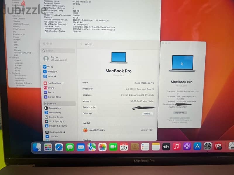 MacBook Pro 2018 15” / Ci9 / 32G /Vga 4G 3
