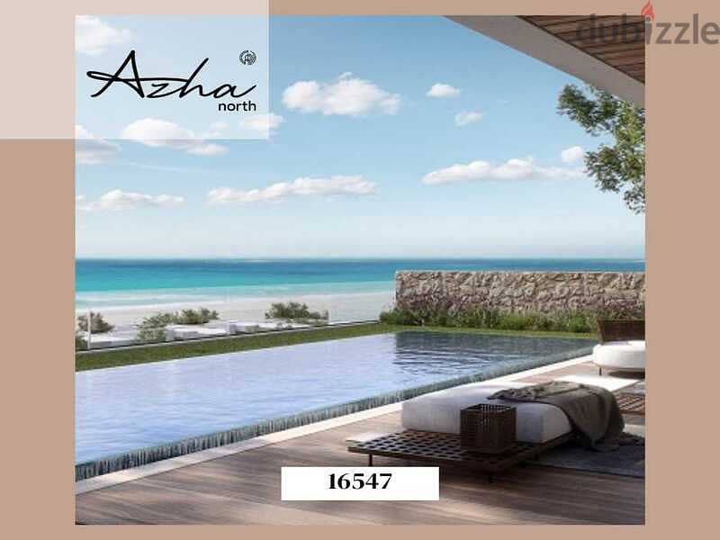 SeaView chalet for sale in Azha North Coast, Ultra Super Luxe finishing, fully finished, with air conditioners, with 10% facilities 1