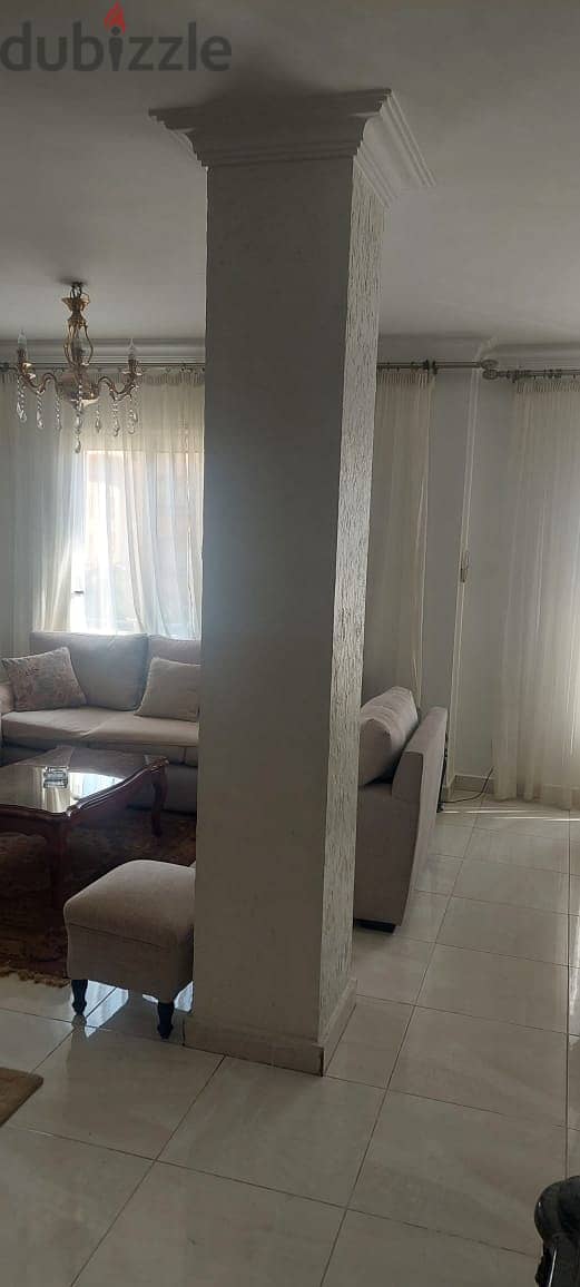 A furnished or semi-furnished apartment is available for rent in Al-Rehab City  - Area 105 square meters  - The first stage 9
