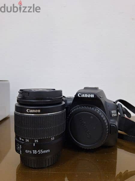 Canon 250D + lens 50 mm f1.8 + lens 18 55 + memory استعمال خفيف جدا 1