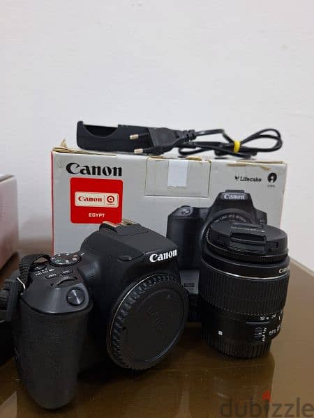 Canon 250D + lens 50 mm f1.8 + lens 18 55 + memory استعمال خفيف جدا 2