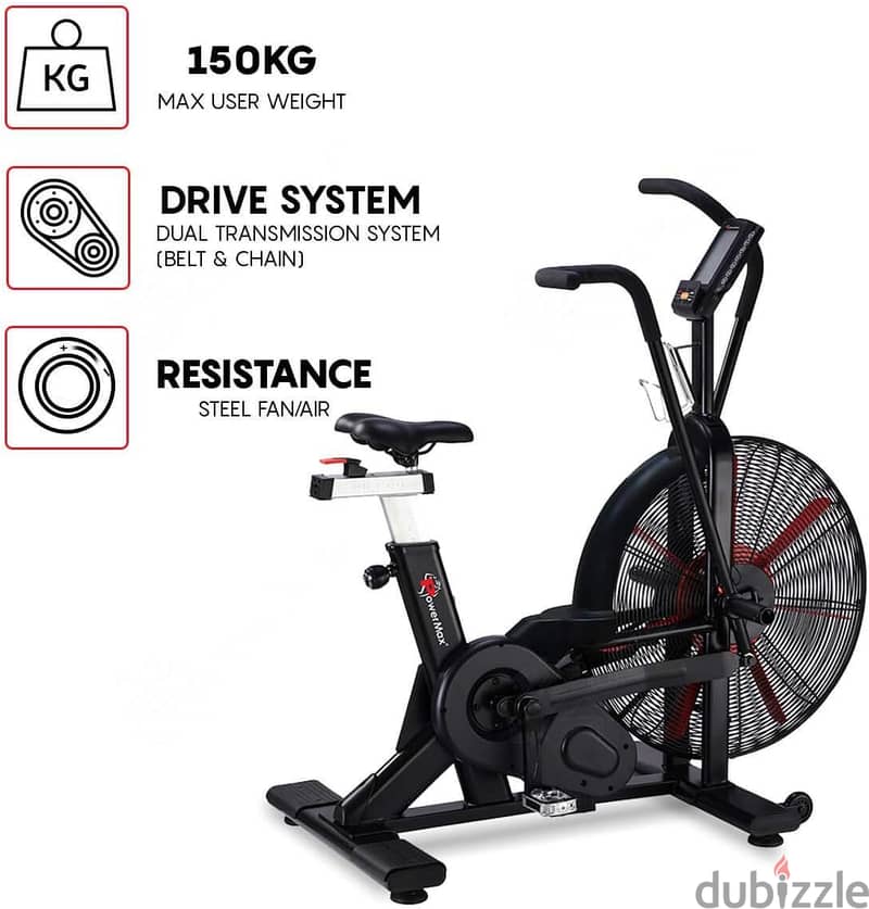 PowerMax Fitness Air Bike عجلة رياضية منزلية 3