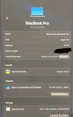 macbook pro m3 used like new 0
