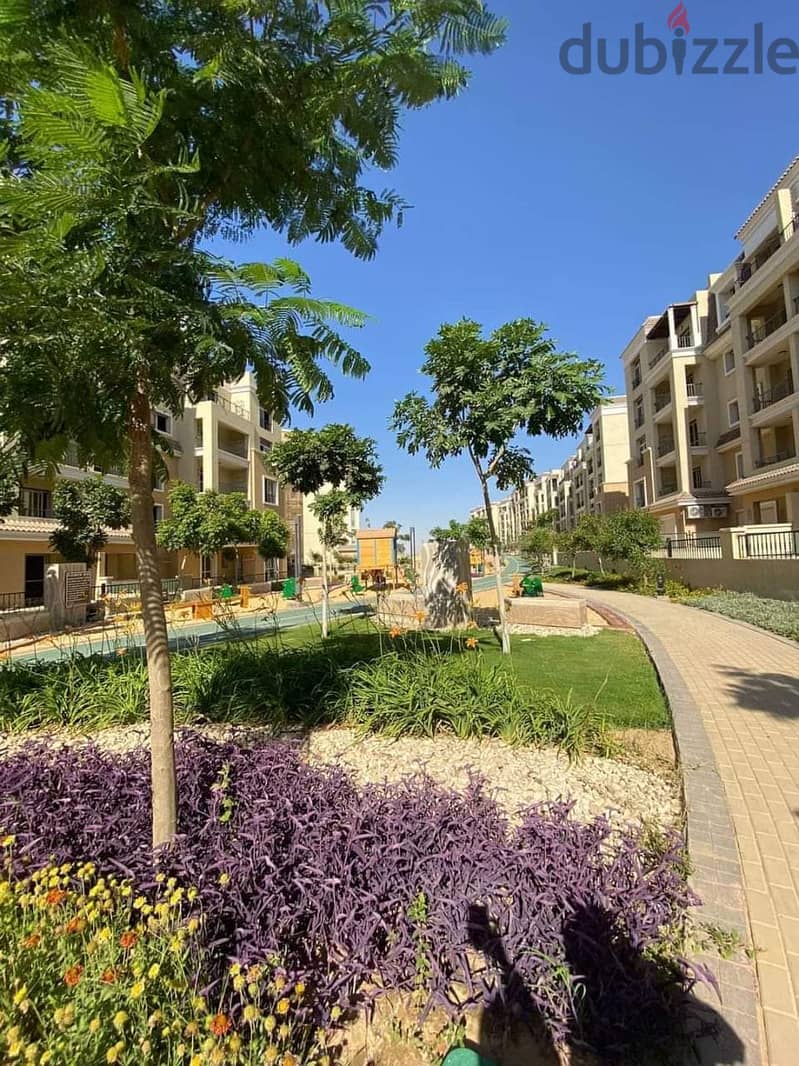 Duplex with 10% down payment for sale, 136 sqm + 20 sqm garden, in Sarai Compound, New Cairo, Sheya Phase 3