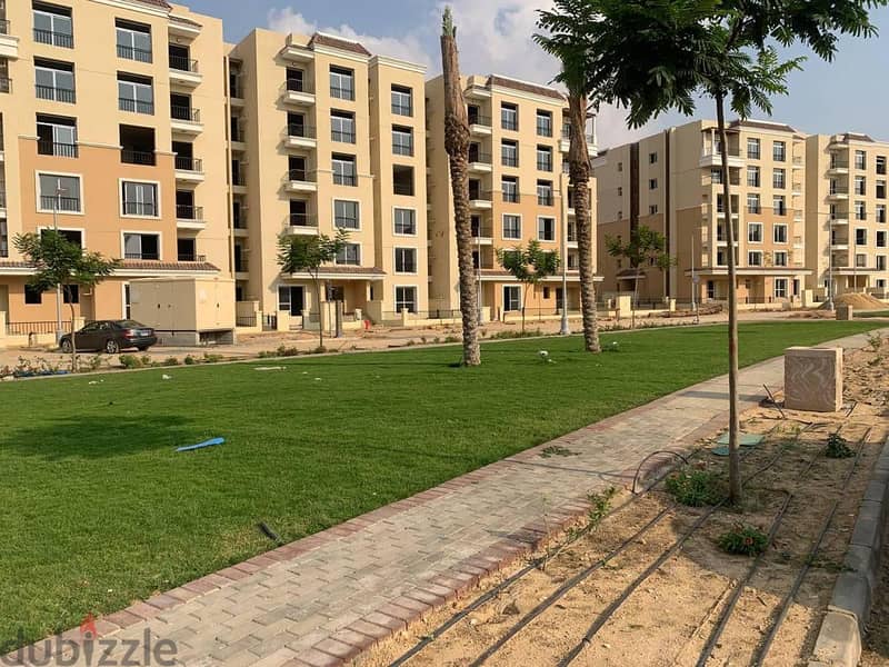 130 sqm apartment with 207 sqm garden for sale, wall in Madinaty, Sarai Compound, New Cairo 12
