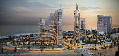 For sale, seaside apartment, hotel finishing, immediate receipt, in the new Downtown Towers of Alamein, from City Edge Compan 0