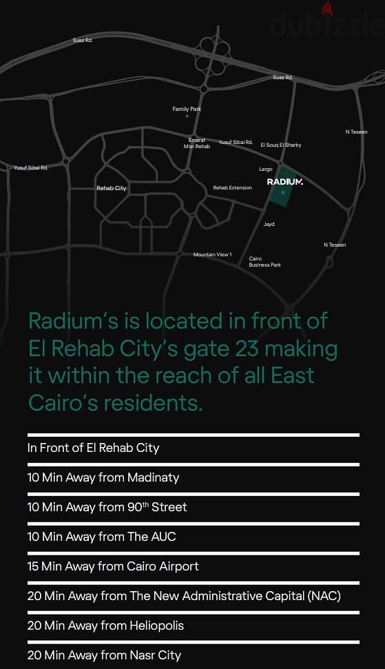 Retail store Ground floor very prime location in Radium mall New Cairo ,2th settlement in front of El rehab city 179m2 10%DP installment up to 7 years 6