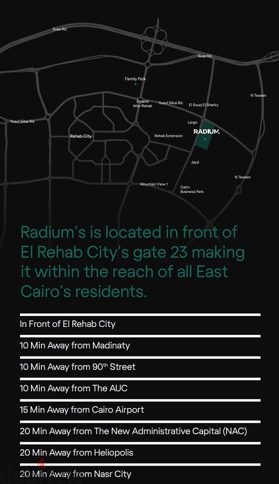 Retail store Ground floor very prime location in Radium mall New Cairo ,2th settlement in front of El rehab city 119m2 10%DP installment up to 7 years 6