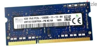 رام لاب توب جيجا 4 جيجا SK hynix korea DDR3 pc3L 
ممتازه 0