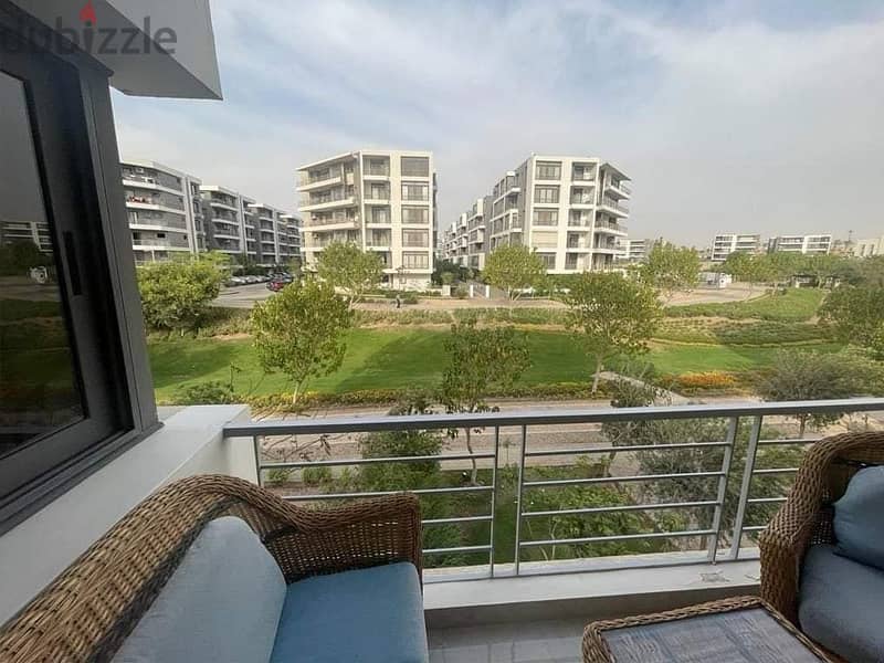 For sale, the best apartment in Taj City Compound, a very distinctive location, and a fabulous view overlooking the largest lagoons and green spaces w 1