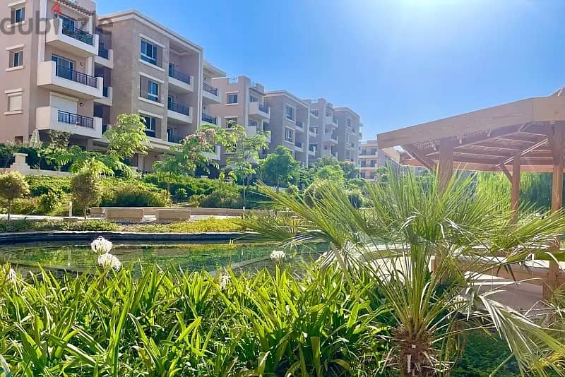 For sale, the best apartment in Taj City Compound, a very distinctive location, and a fabulous view overlooking the largest lagoons and green spaces w 3
