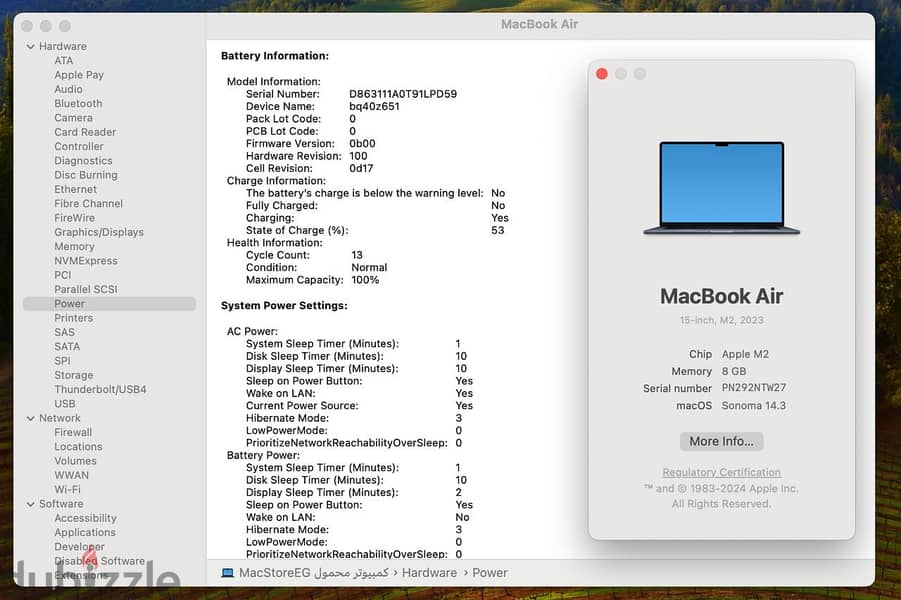 MacBook Air (15-inch, M2, Ram 8GB,SSD 512GB,2023,Midnight) with AppleC 10
