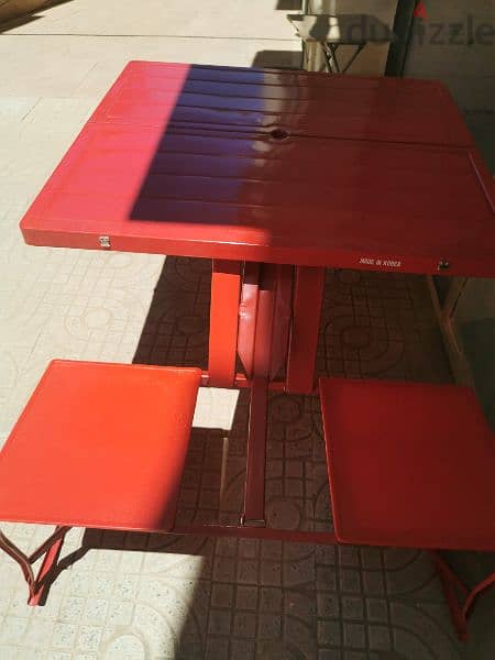 folding metal table & 4 chairs in One box made in korea 2