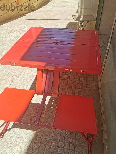 folding metal table & 4 chairs in One box made in korea 7