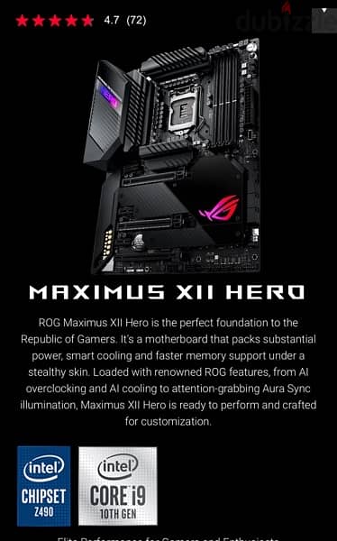 Maximus hero XII(Wifi-6 edition) + Core i9 10850k + 3200mhz (2x16gb) 1