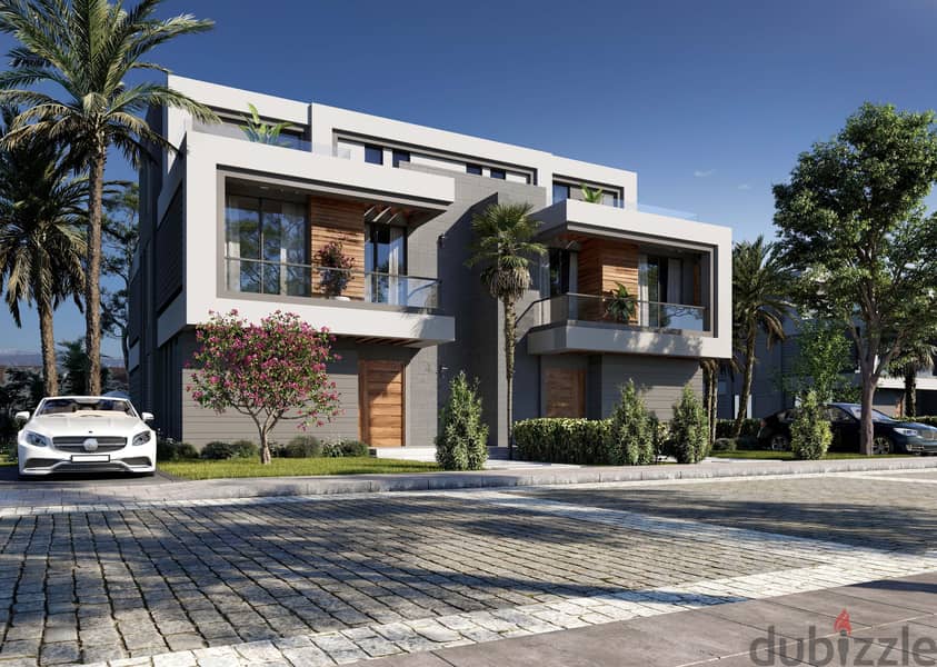 Twin house for sale, super luxurious, finished in La Vista City Compound - La Vista City in the Administrative Capital 6