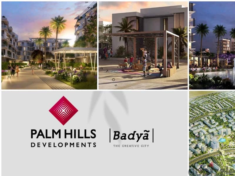 تاون هاوس بموقع متميز للبيع مباشرة على لاند سكيب واسعة في بادية من بالم هيلز بمقدم وتقسيط Badya Palm Hills 6
