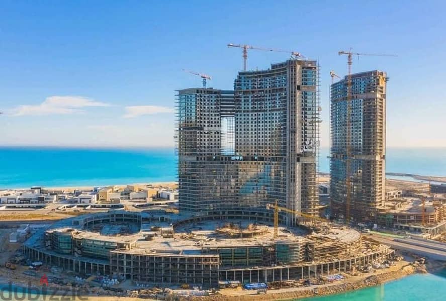 Apartment resale 182 m overlooking the sea and lagoon in Al Alamein Towers, North Edge, North Coast 1